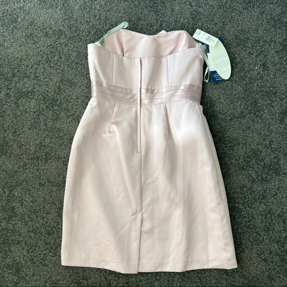 alfred angelo front bow satin strapless dress - Picture 3 of 9